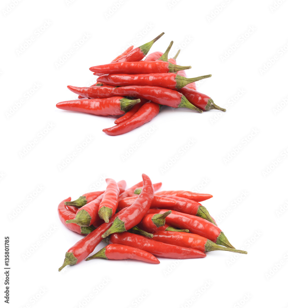 Red italian peppers isolated