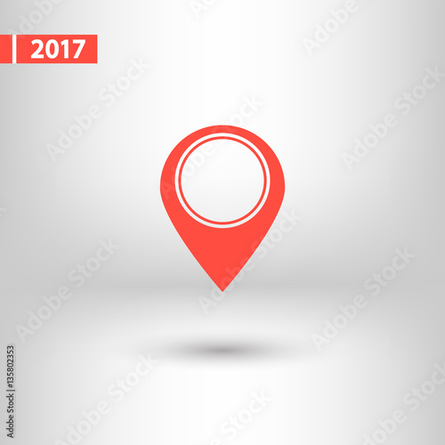 Free Download Map pointer flat icon, vector illustration. Flat design style - GFXLoad
