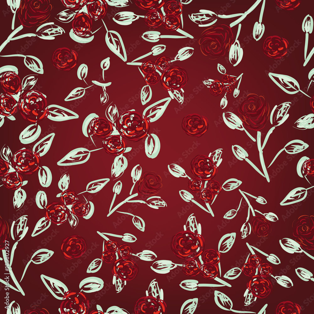 Abstract seamless pattern of cute hand painted flowers Abstract seamless pattern of cute hand painted flowers