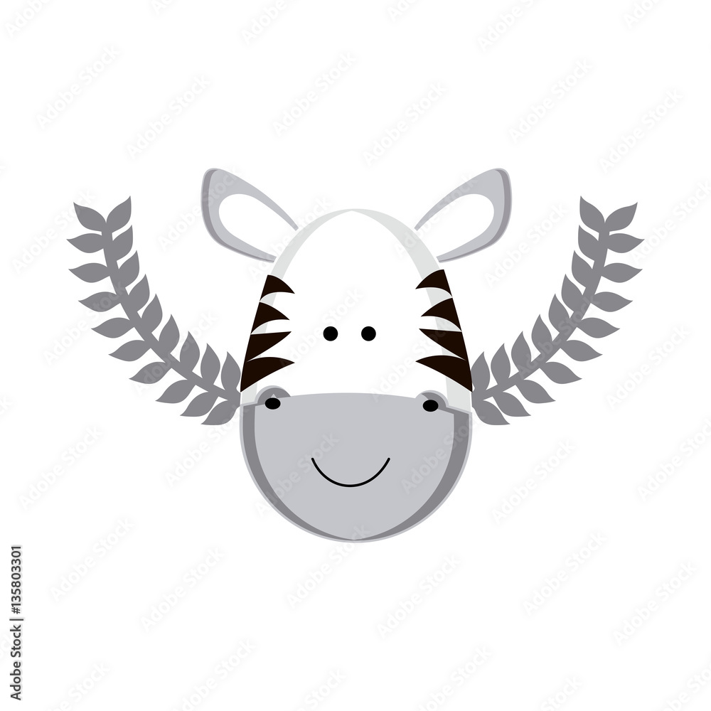 Fototapeta premium Cute zebra cartoon icon vector illustration graphic design