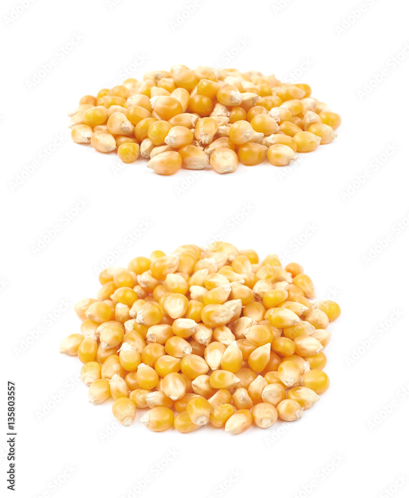 Pile of corn kernels isolated Pile of corn kernels isolated