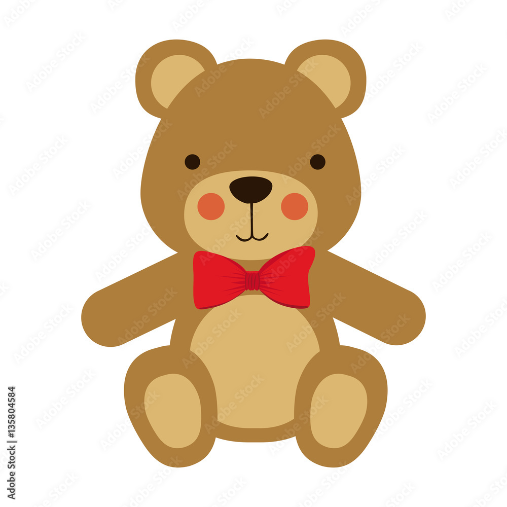 Cute teddy bear icon vector illustration graphic design