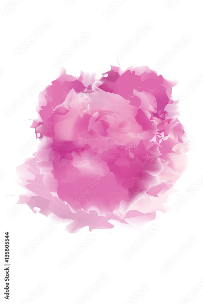 Pink Abstract Watercolor Background. Paint Texture, Isolated on White Background, Watercolor backdrop, Drop, Vector Illustration