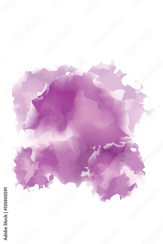 Purple Abstract Watercolor Background. Paint Texture, Isolated on White Background, Watercolor backdrop, Drop, Vector Illustration