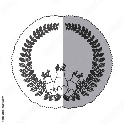 Wreath leaves ornament icon vector illustration graphic design
