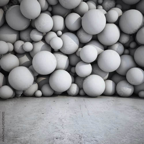 Obraz projekt architektoniczny ściany z kul