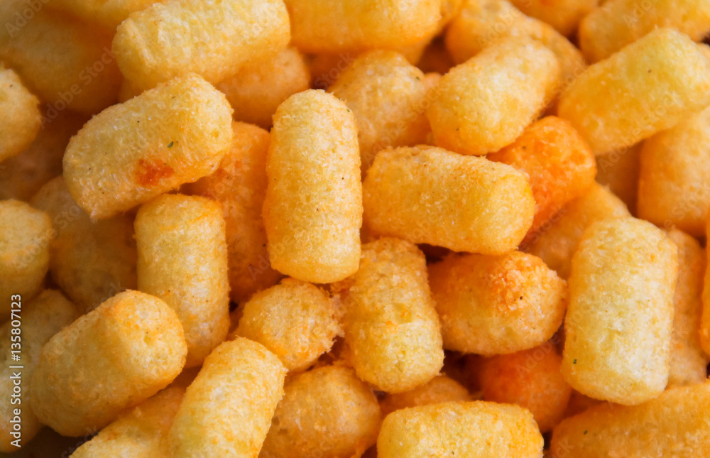 Background of salty corn sticks Background of salty corn sticks