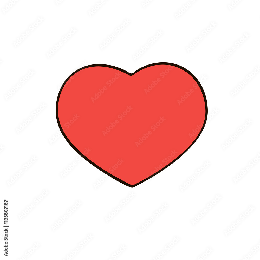 Valentine heart simbol. Heart drawn by hand.