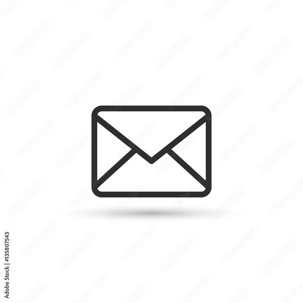 Mail envelope outline icon, minimal flat design style, vector. Mail envelope outline icon, minimal flat design style, vector.