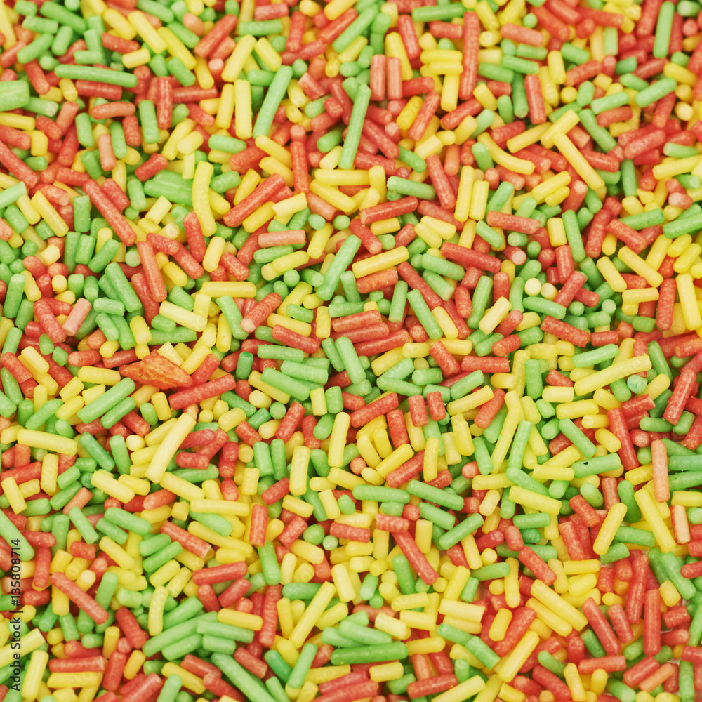 Surface coated with long sprinkles Surface coated with long sprinkles