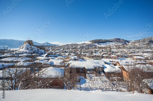 medieval Fortress in Surami town in Shida Kartli region, winter,