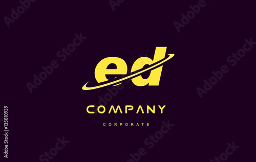 ed small alphabet yellow letter logo vector icon design