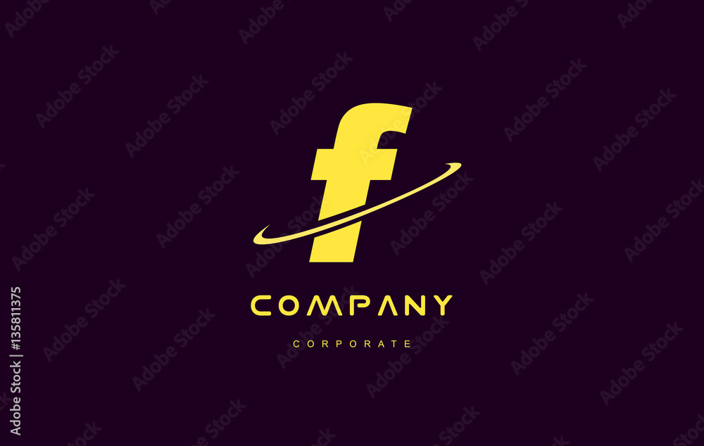 f small alphabet purple letter logo vector icon design