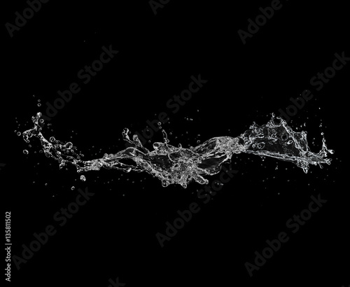 water splash isolated on black background
