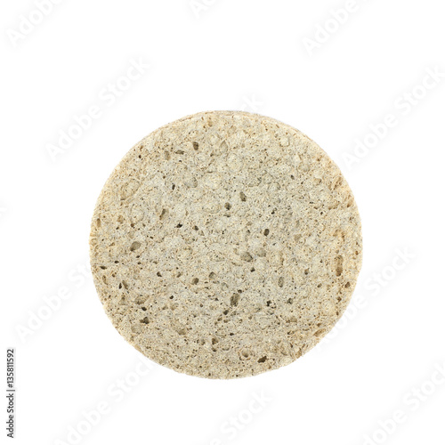Used make-up cleaning round sponge isolated