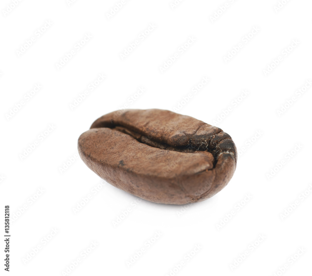 Naklejka premium Single coffee bean isolated