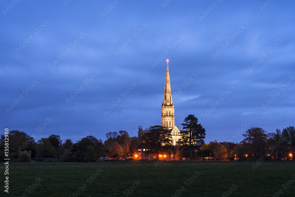 Salisbury cathedral in Wiltshire, UK.