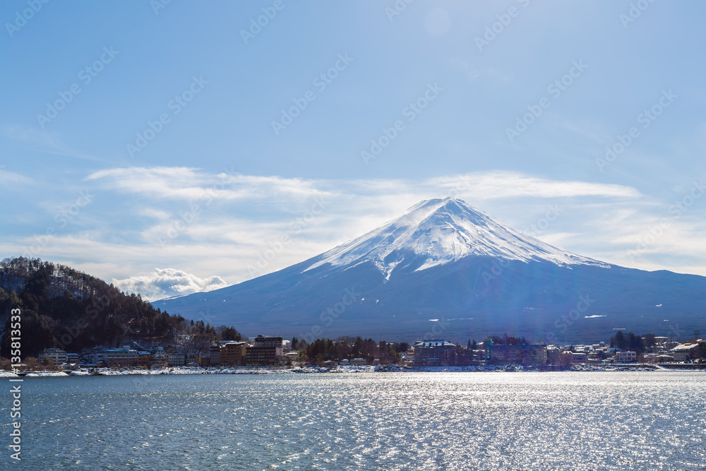 The Mt.Fuji and Lake Kawaguchiko. The shooting location is Lake Kawaguchiko, Yamanashi prefecture Japan.
