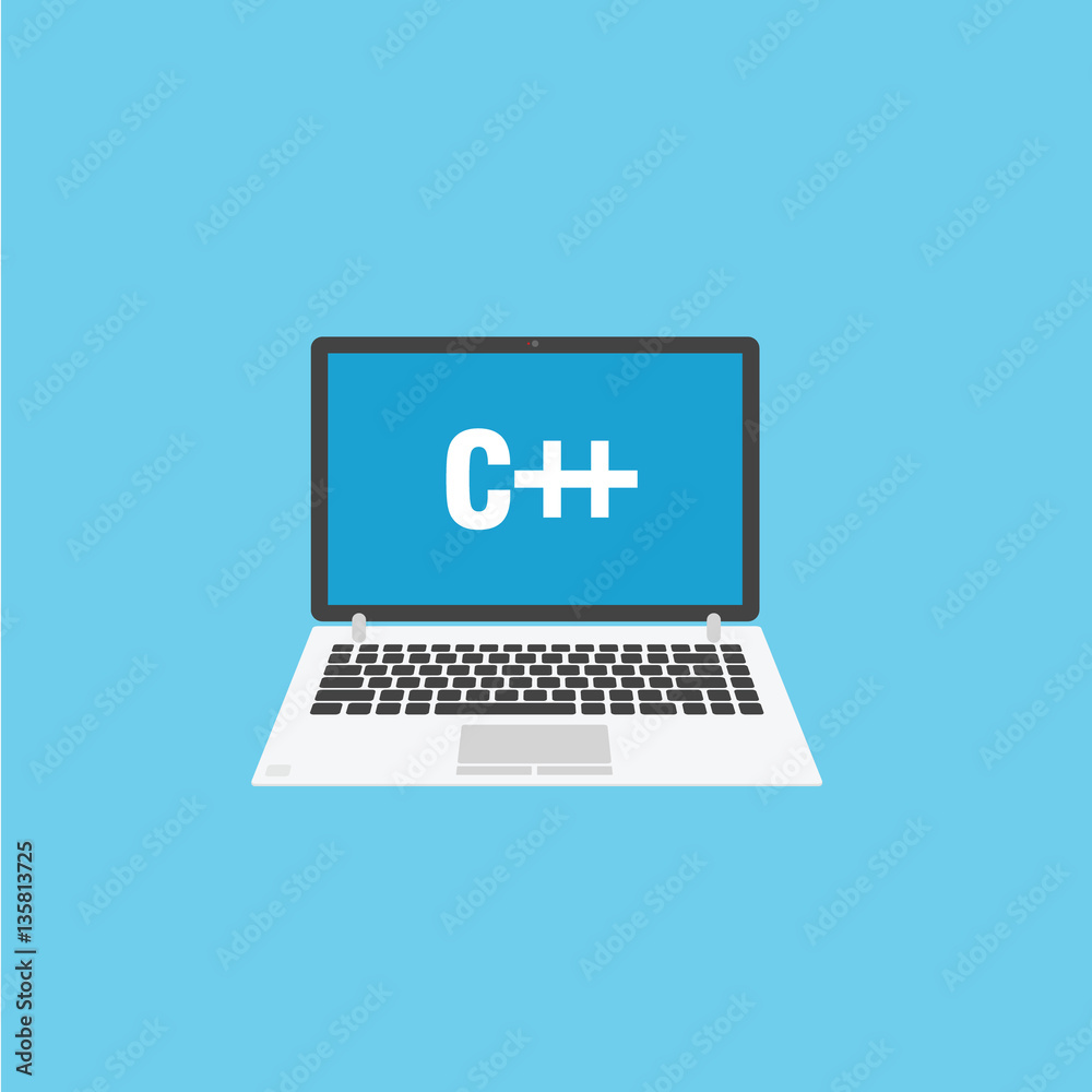 Programming on C laptop with programming language Programming on C laptop with programming language