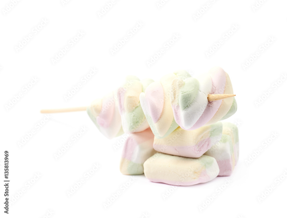 Multiple marshmallows on a stick