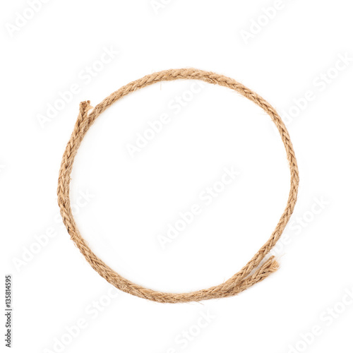 Round circle made of linen rope