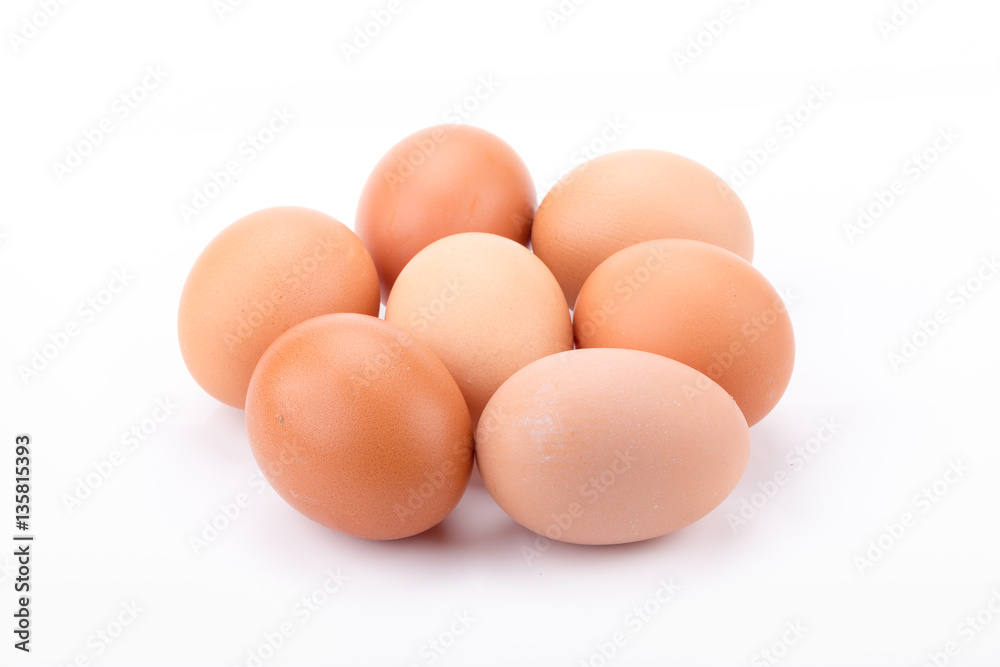 Brown eggs isolated on white background. Brown eggs isolated on white background.