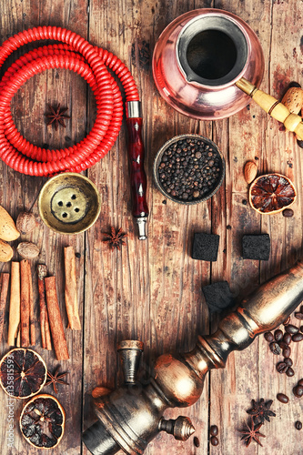 Shisha with coffee and spices