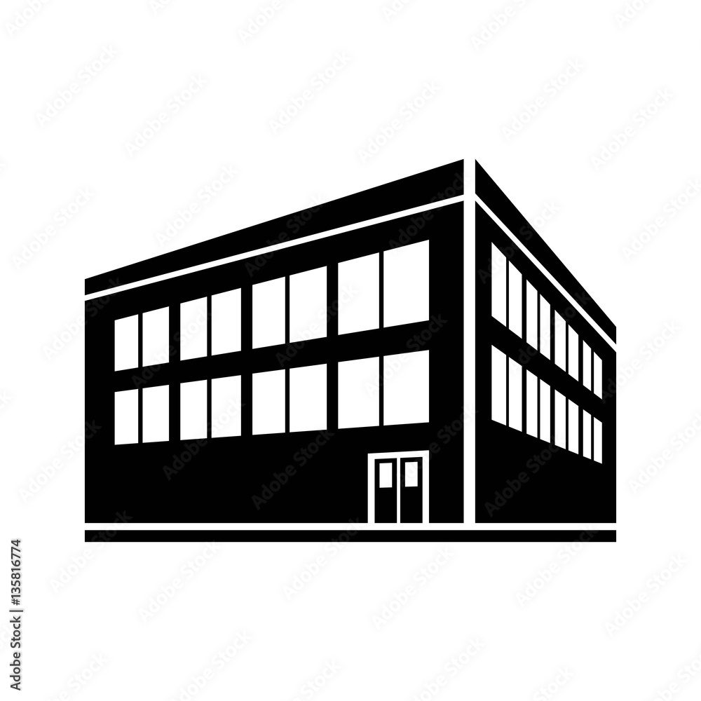 two-storey building icon vector