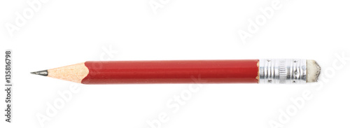 Well worn red pencil isolated