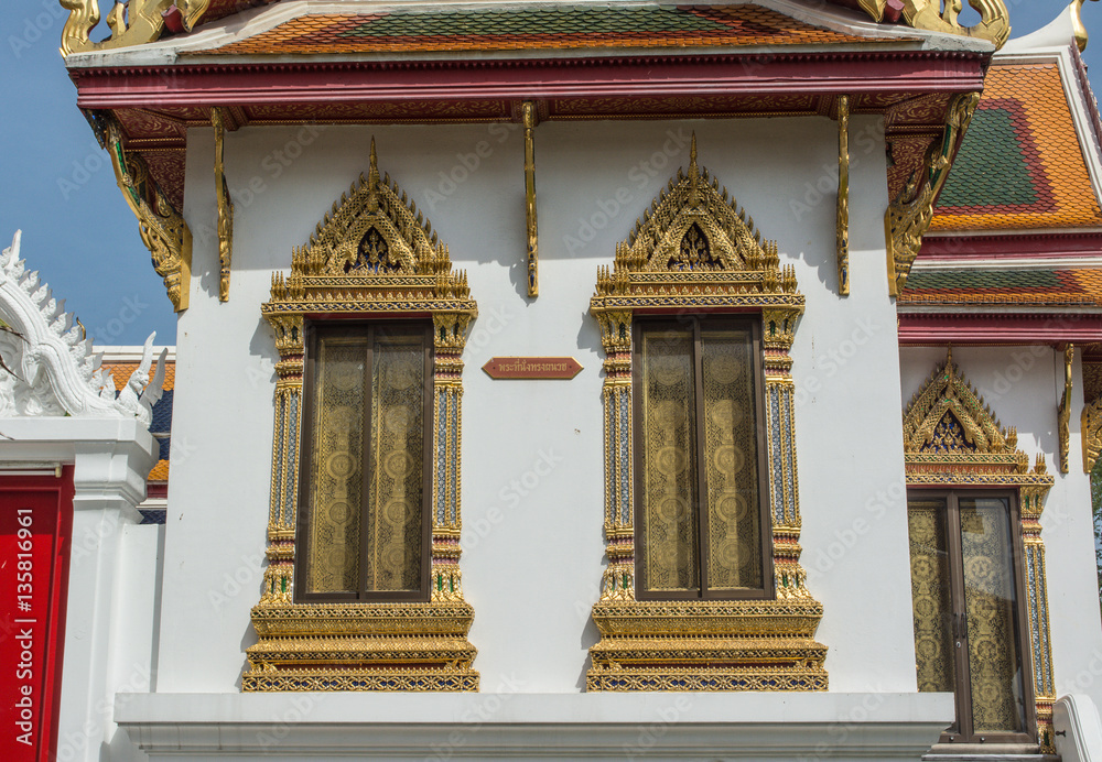 Naklejka premium Wat Benchamabophit is a Buddhist temple known as the marble temple in Bangkok Thailand