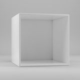 White empty clean shelf box