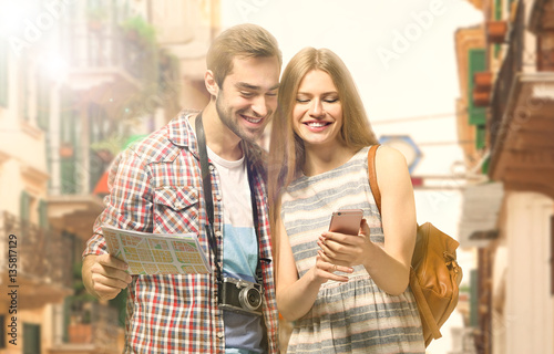 Young couple on beautiful c...