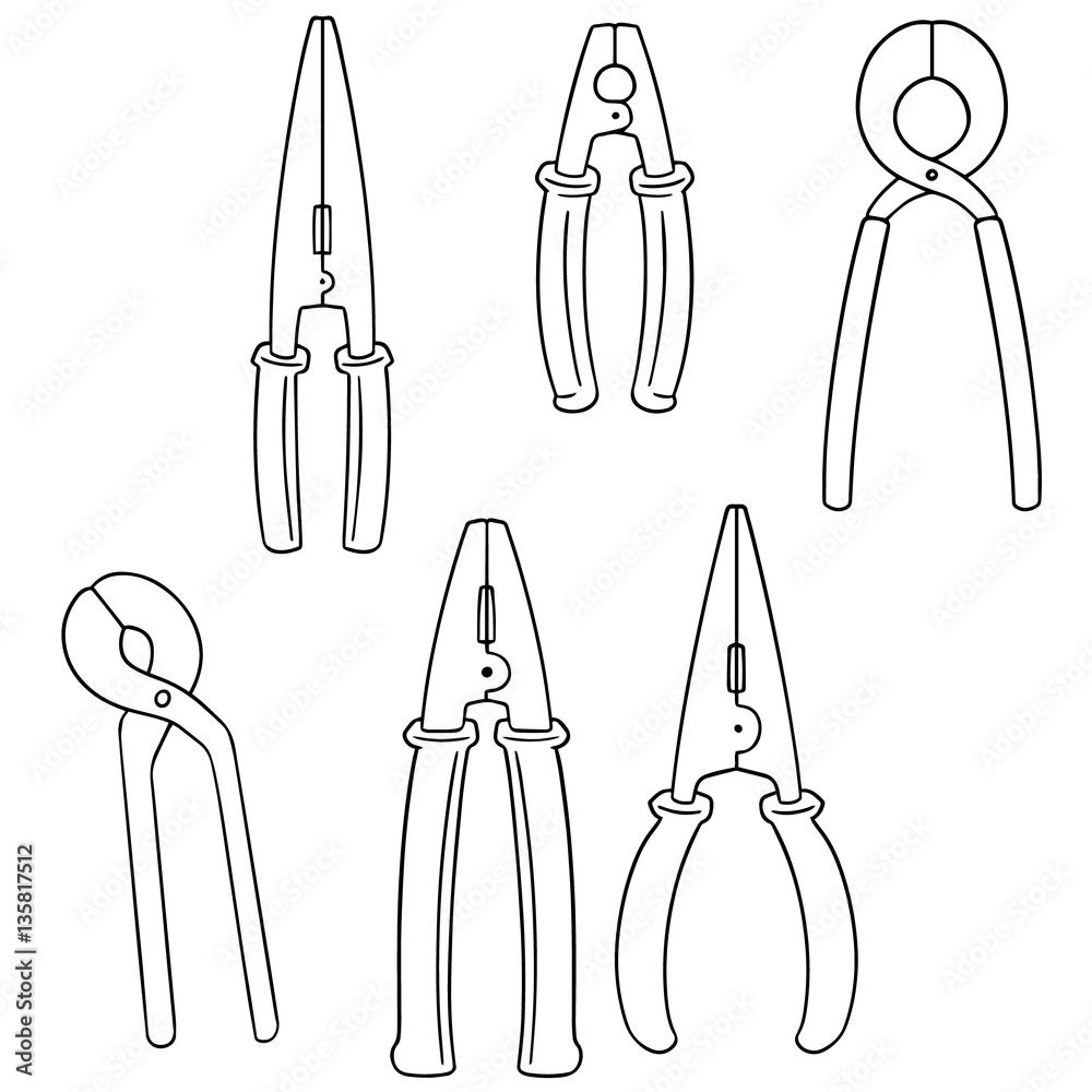 vector set of pliers Stock Vector | Adobe Stock