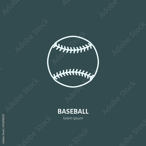 Baseball softball vector line icon. Ball logo, equipment sign. Sport competition illustration