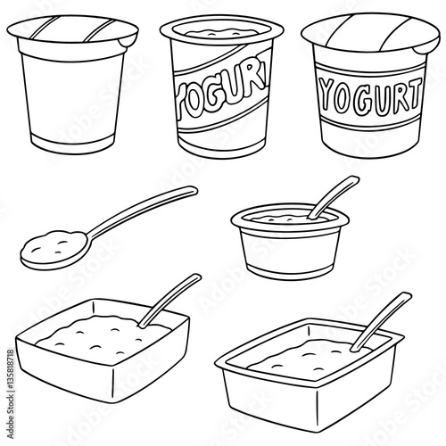 vector set of yogurt