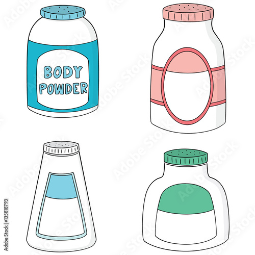 vector set of body powder