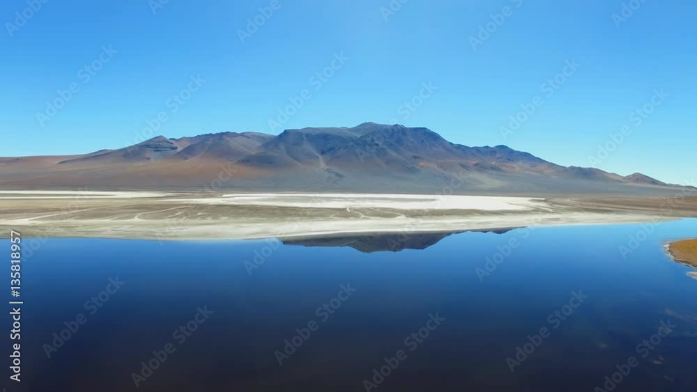 Aerial view of reflection of Salar de Tara, Atacama desert, Chile Aerial view of reflection of Salar de Tara, Atacama desert, Chile