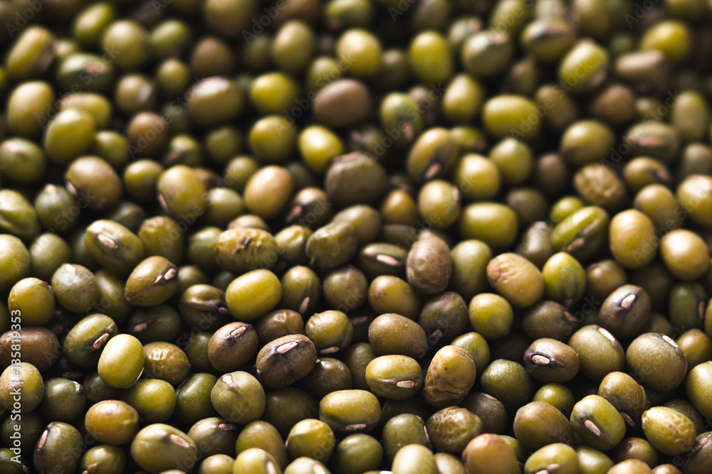 Background of green mung beans close- up Background of green mung beans close- up