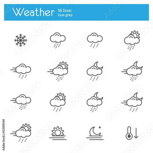 Meteorology icons, weather icons