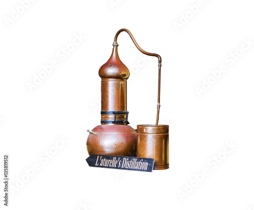 Obraz na plátně Alembic Copper - Distillation apparatus employed for the distillation of alcohol, essential oils and moonshine