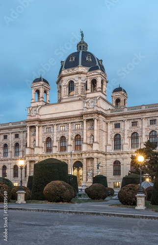 Naturhistorisches Museum  Natural History Museum  in Vienna  Austria in the blue hour