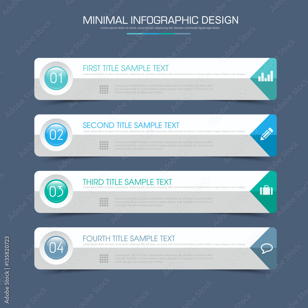 Infographic Elements with business icon on full color background Infographic Elements with business icon on full color background
