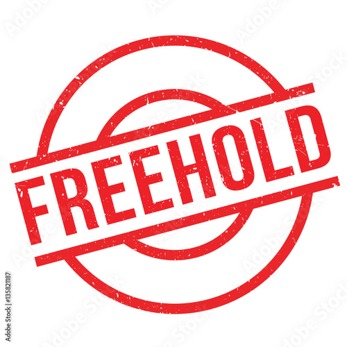 Freehold rubber stamp. Grunge design with dust scratches. Effects can be easily removed for a clean, crisp look. Color is easily changed.
