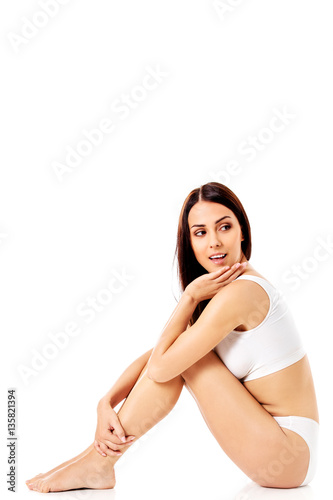 Young, sporty, fit and beautiful girl in sporty underwear.
