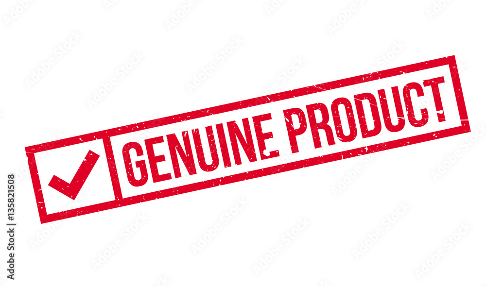 Genuine Product rubber stamp. Grunge design with dust scratches. Effects can be easily removed for a clean, crisp look. Color is easily changed.