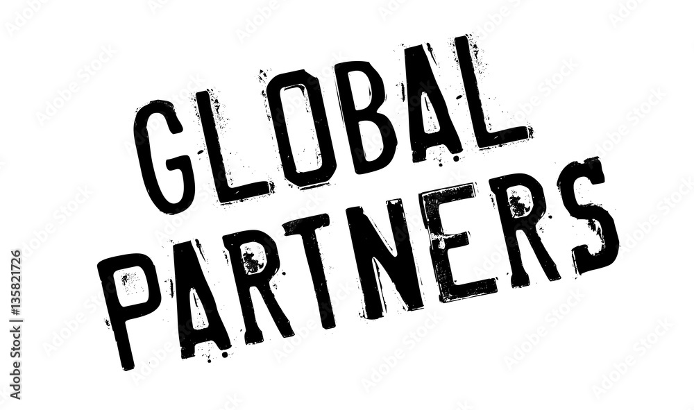 Global Partners rubber stamp. Grunge design with dust scratches. Effects can be easily removed for a clean, crisp look. Color is easily changed.