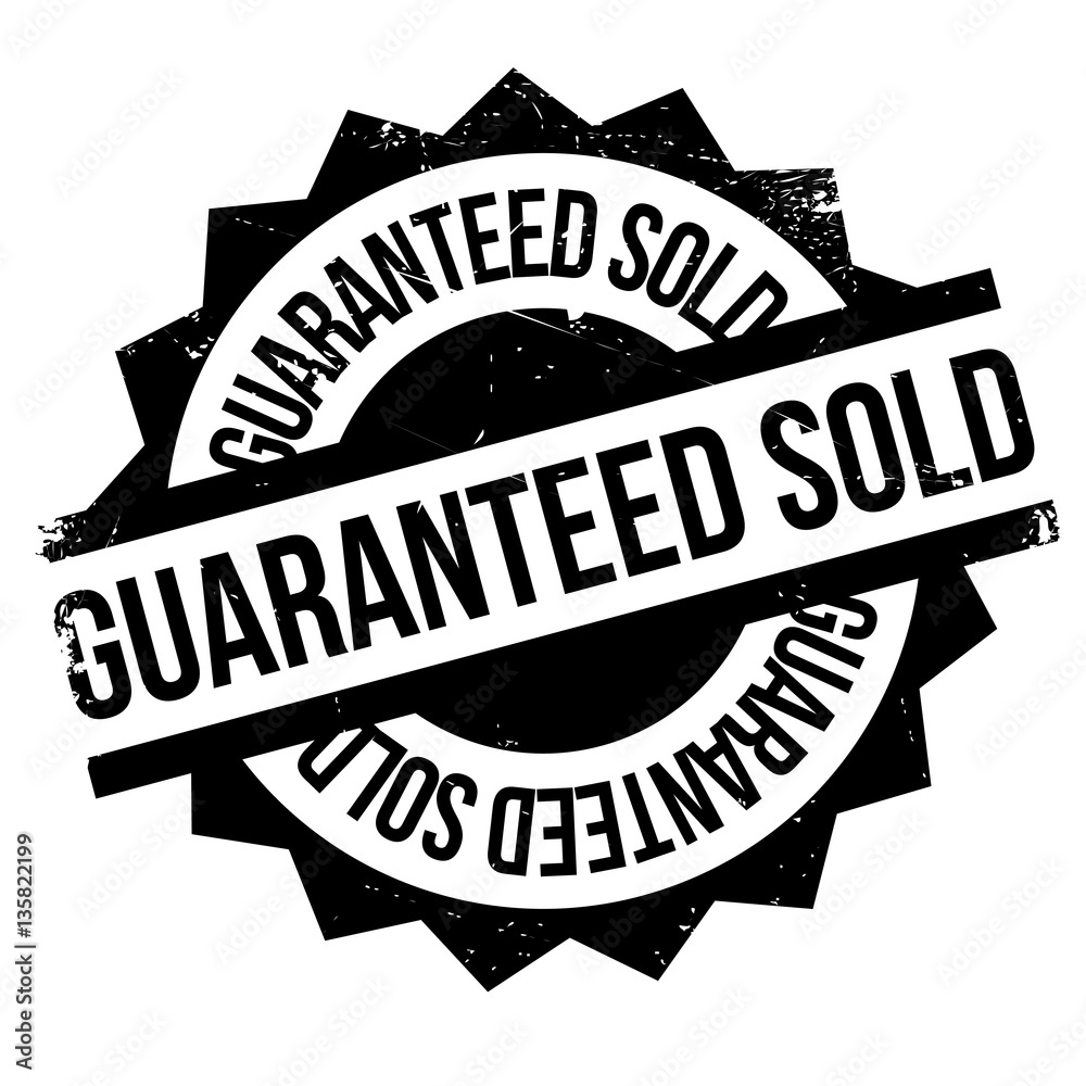 Guaranteed Sold rubber stamp. Grunge design with dust scratches. Effects can be easily removed for a clean, crisp look. Color is easily changed. Guaranteed Sold rubber stamp. Grunge design with dust scratches. Effects can be easily removed for a clean, crisp look. Color is easily changed.