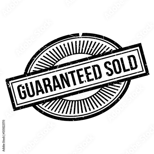 Guaranteed Sold rubber stamp. Grunge design with dust scratches. Effects can be easily removed for a clean, crisp look. Color is easily changed.