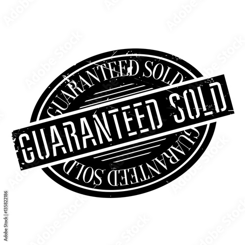 Guaranteed Sold rubber stamp. Grunge design with dust scratches. Effects can be easily removed for a clean, crisp look. Color is easily changed.