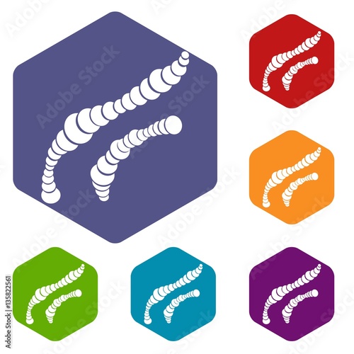 Spiral bacteria icons set